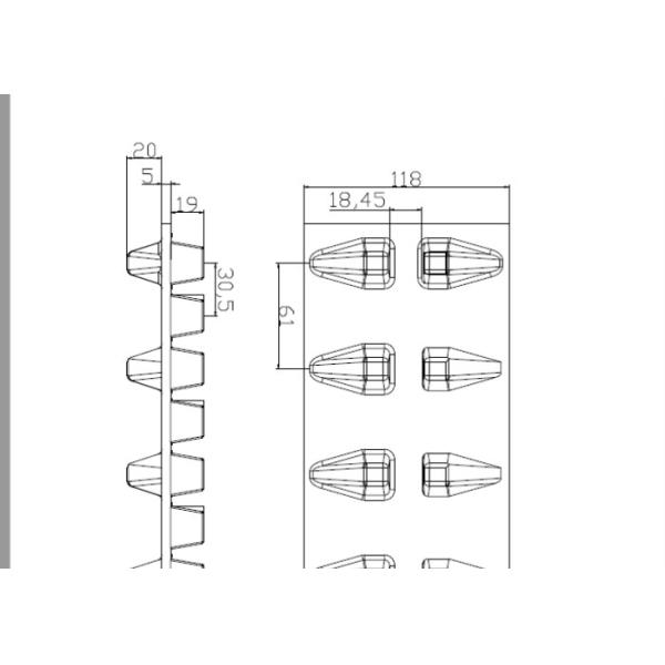 Lightweight 60mm Pitch 20 Link Robot Rubber Tracks