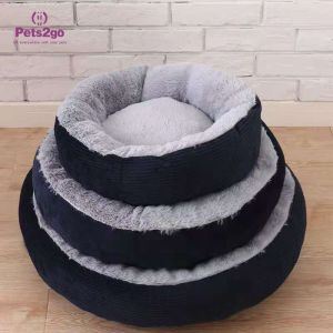 OEM donut shaped Faux Fur Comfy Calming Dog Bed