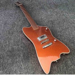 China High quality electric guitar with Metallic orange gold dust paint on all parts front and back including fretboard Single on sale