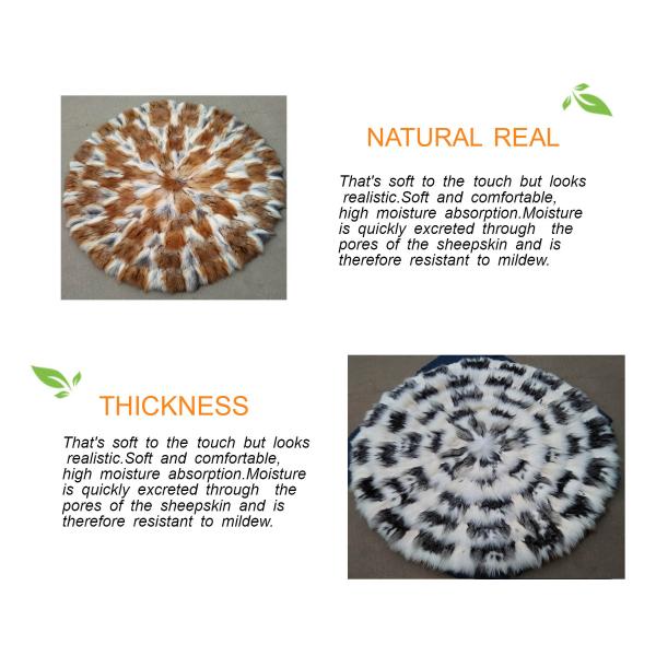 Imitation Sheepskin Cushion Pads For Seat Round Dyed