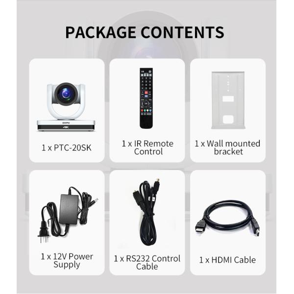 PTC-20SK PoE HD-MI 3G-SDI USB 4K30 UHD IP Broadcasting PTZ Camera for High Definition