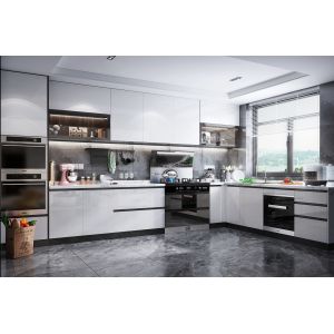 Customized Modern Kitchen Cabinet / Solid Wood With MDF Door