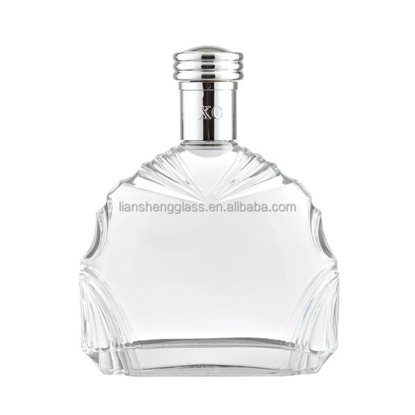 Wine tequila liquor whisky bottle Glass Bottle 500ml 750ml With Glass Lid Hot stamping