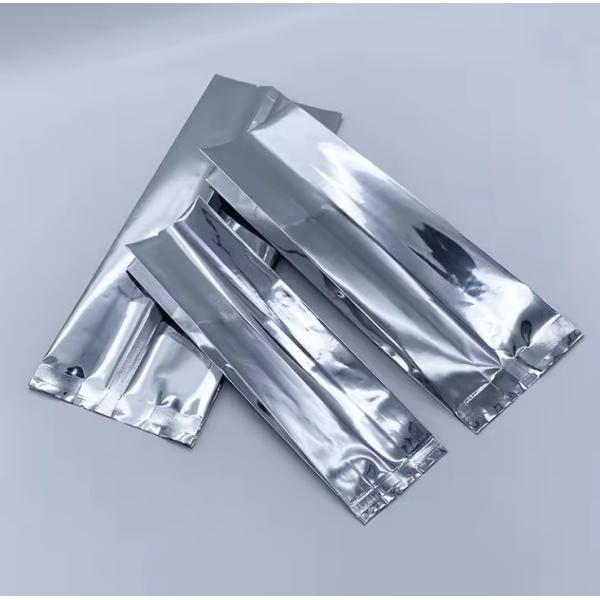 Glossy Silver Aluminum Foil Laminated Heat Seal Back Sealing Side Gusset Food Packaging Pouch Coffee Bean Bags