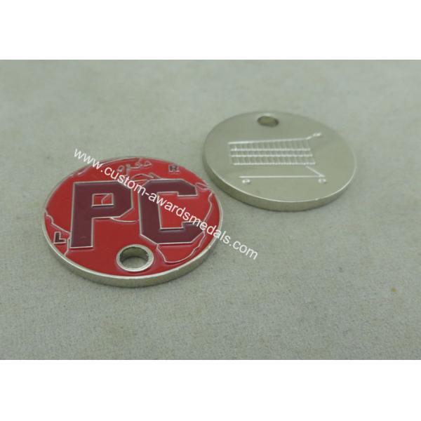 Supermarket Trolley Tokens Key Chain Brass Stamped Customized