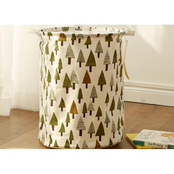 Puting Foldable washing laundry basket toy storage bag cotton lenon customized green gree laundry facility