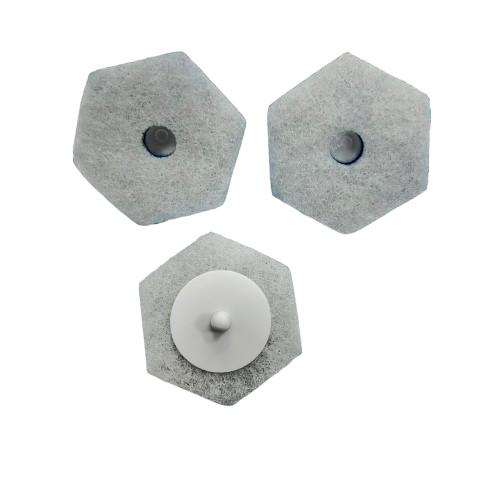 Disposable toilet brush replacement heads, large quantities, with built-in