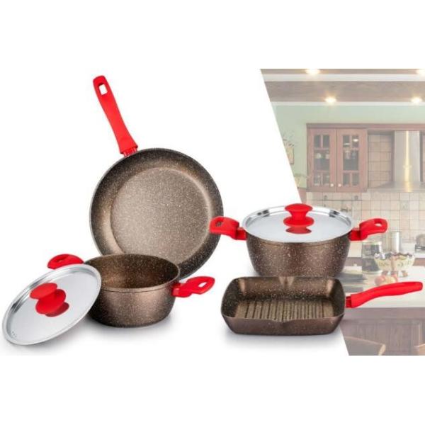 Buy Forged Aluminium marble Coating Cookware Sets With Bakelite Handle at wholesale prices