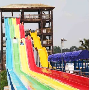 Oragne Outdoor Water Slides Common Aqua Park Facility With Raft Slide