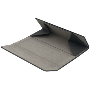 Black Leather Metal Fold Flat Glasses Case Custom Logo