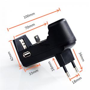 Quality Standard EU Plug USB Lithium Ion Battery Charger , Micro Usb Li Ion Charger Black for sale