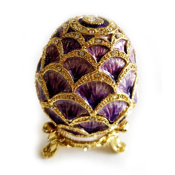 Vintage Trinket Box Faberge Egg Jewelry Box Antique Engraved Easter Egg Jewerly Box Trinket Box Hinged Ring Holder
