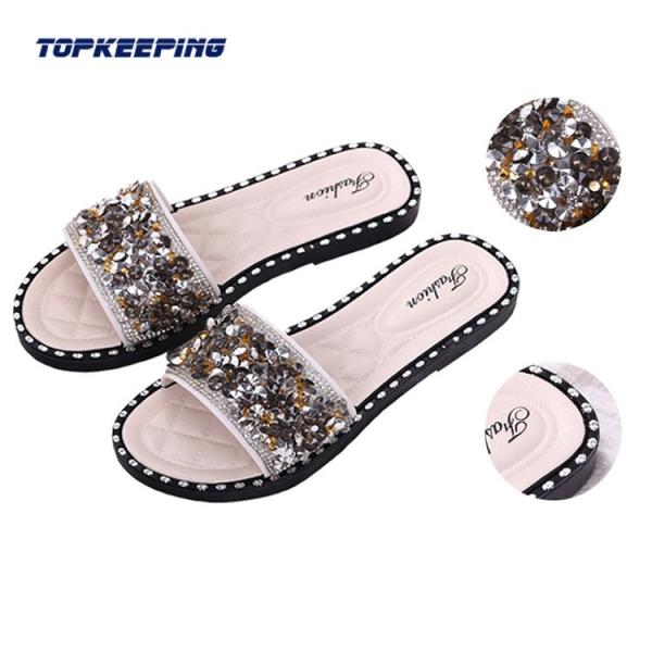 Buy Summer Glitter PVC Jelly Slippers Womens Slide Sandal at wholesale prices