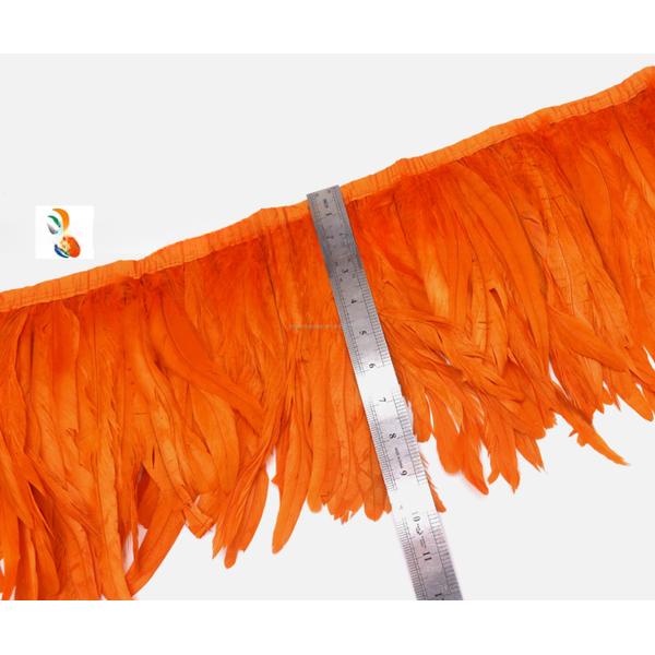 Vibrant Dyed Chicken Feather Coque Rooster Fringe Trim for Party Decoration Supplies