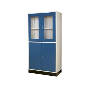 Custom Computer Lab Furniture Steel Chemical Cabinet With Grey / Blue