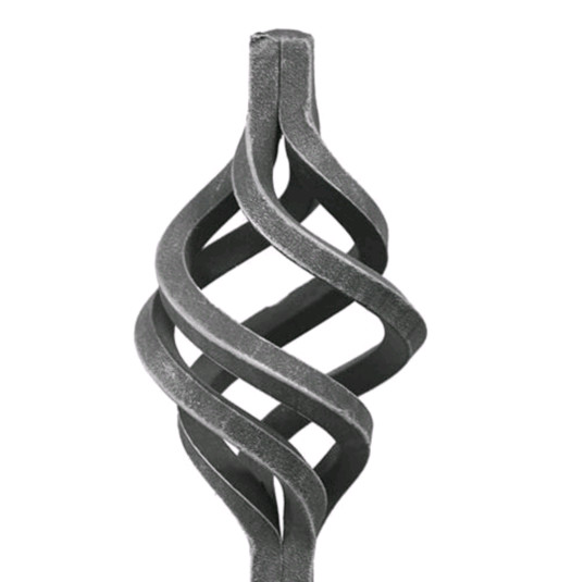Buy Handmade Steel Ornamental Railing Parts Wrought Iron Twist Baskets Custom Dimension at wholesale prices
