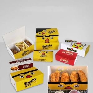Paper Togo Fried Chicken Boxes Food Packaging Lunch Box Personalised