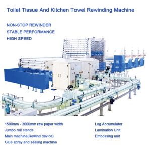 Jumbo Roll W1800mm Dia90mm Toilet Paper Rewinding Machine