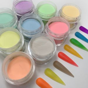 100% Manufacturer Custom Logo 4 in 1 Neon Pigment Dip Powders Kit Nail Glow in