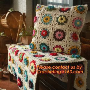 The good hand exclusive retro handmade crochet Mori stereo flower Retro Red Edge