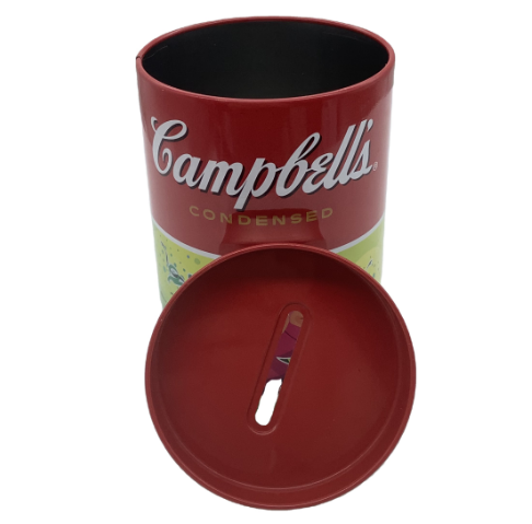 0.35mm Tinplate Custom Tin Cans Kids Tin Money Box Coin Storage
