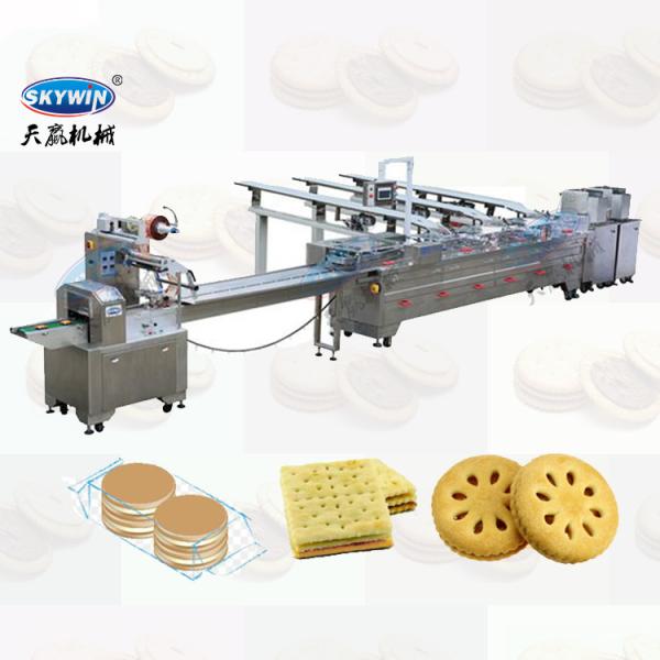 Buy Two Lanes 3+2 Chocolate Sandwich Cream Biscuit Making Machine at wholesale prices