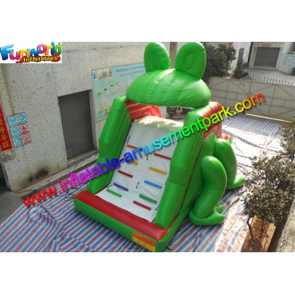 Customized Frog Commercial Inflatable Slide , Dry Slide For Pool Use