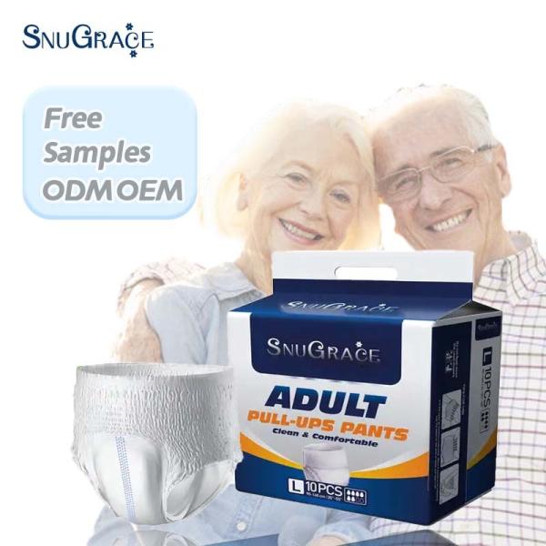 Buy SnuGrace Certified ISO9001/ISO14001/OHSAS18001 BV Super Thick Adult Diaper Pull Up Pants at wholesale prices