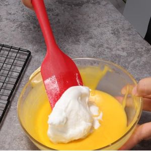 Rubber Spatula, Upgrade Strong Handle With Ergonomic Grip, Heat Resistant Up To