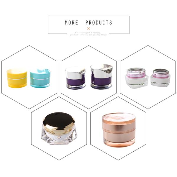 Natural Acrylic Oval Shape Cosmetic Cream Jars Wide Mouth With Aluminum Cap 50g