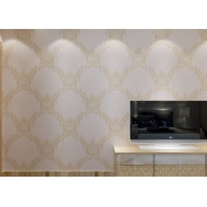 Classical Damask European Style Wallpaper Washable for Household , Beige color