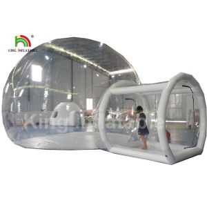 Quality 6m Diameter Transparent Inflatable Bubble Tent With Tunnel For Outdoor Camping Rent for sale