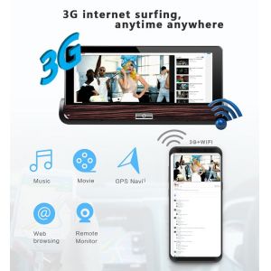 Car Camera Full HD 1080P Rearview Mirror Wifi 3G Car DVR with GPS Navigation 7"