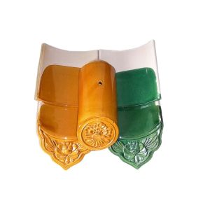 Glossy Chinese Glazed Roof Tiles Gazebo Pagoda Wooden Garden Pavilion