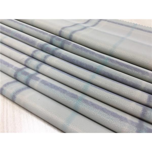 Coat 0.7mm Printed Polyurethane Leather Fabric Surface Grids Normal Tearing Strength