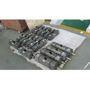 three stage rack and pinion pneumatic rotary valve actuator