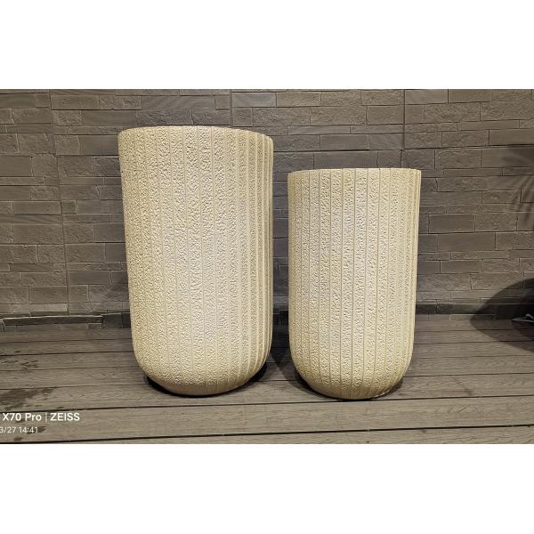 Fiber Clay Round Planter in Modern Fiber Cement Pot for Any Spac