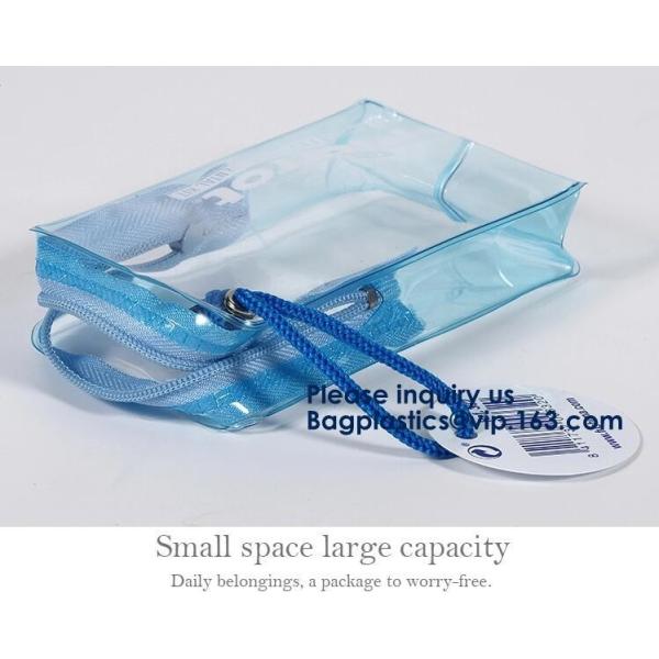 Pvc Makeup Cosmetic Bag Resealable PVC Slider Zip Poly CPE Material, makeup mini clear PVC cosmetic bag