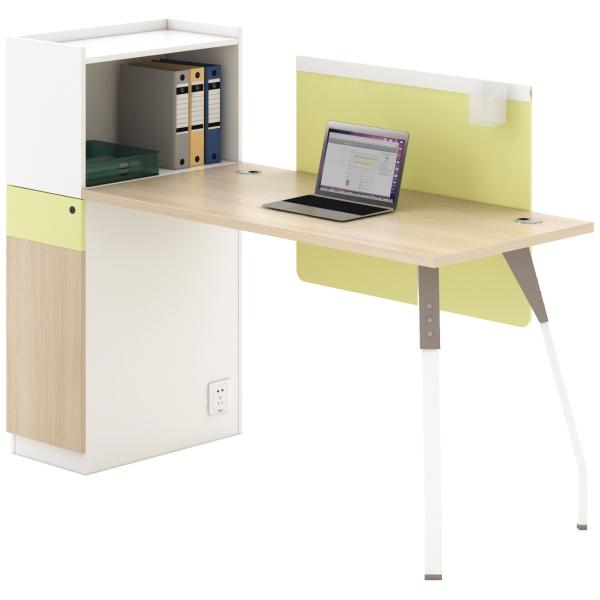 Buy Customization Melamine Office Desk With Steel Leg Cabinet ISO9001 at wholesale prices