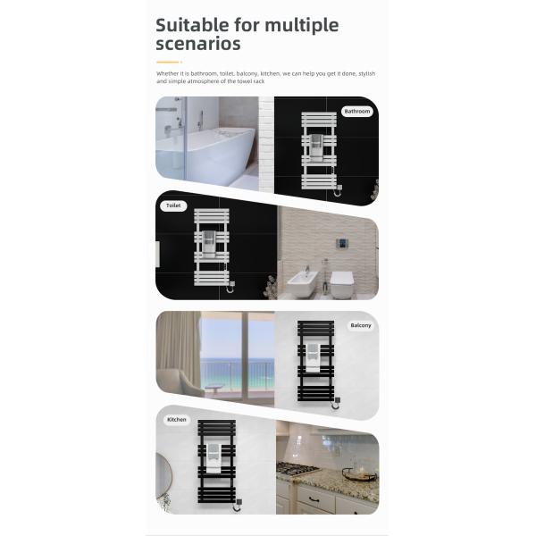 Carbon Steel Bathroom Electric Heated Towel Rail with Towel Heaters and Heating Element