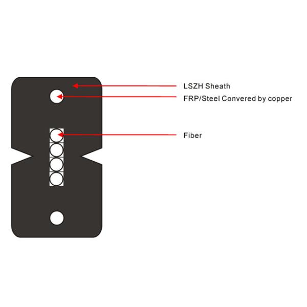 Buy 4 Core G657A LSZH Butterfly FTTH Indoor Fiber Optic Ethernet Cable Flame Retardant Materials at wholesale prices