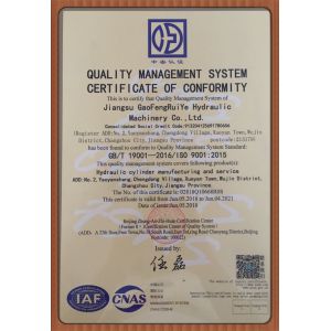 JSRUIYA Hydraulic Machinery Certifications