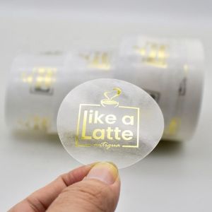 Printing Roll Transparent Clear Labels Gold Foil Sticker Custom Logo