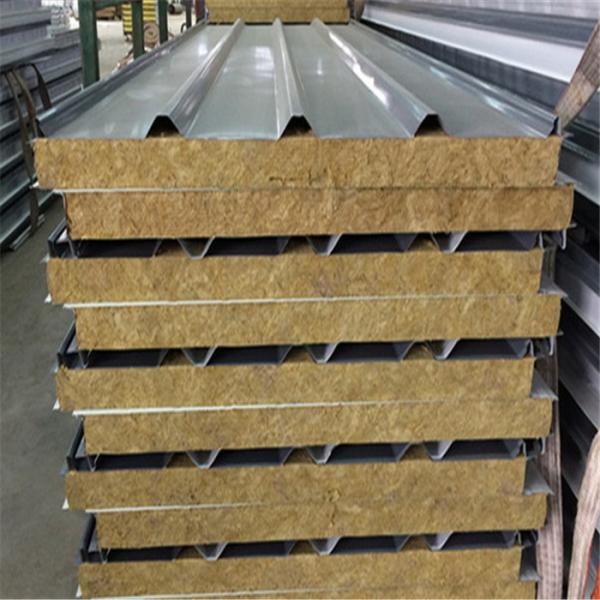 Buy 960 type fireproof rock wool sandwich panels with 0.376mm for prefabricated building at wholesale prices
