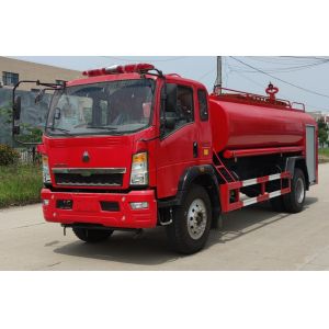 HOWO 8000L Water Tank Fire Truck 118kw 6 Wheeled Multipurpose