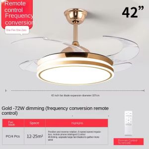 Factory 2025 Modern LED Ceiling Fan Light for Home and Restaurant Bluetooth Mute