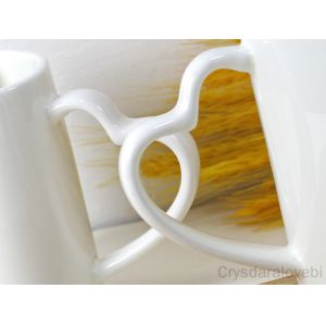 Fine Bone Lover Thermal Cup Novelty Espresso Cups Heart Shaped Porcelain Cup