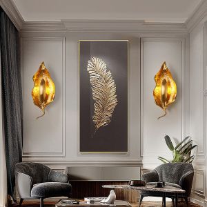 Precision Spinning Modern Wall Lamp Not Dazzling Brass Leaf G9 Wall Lights