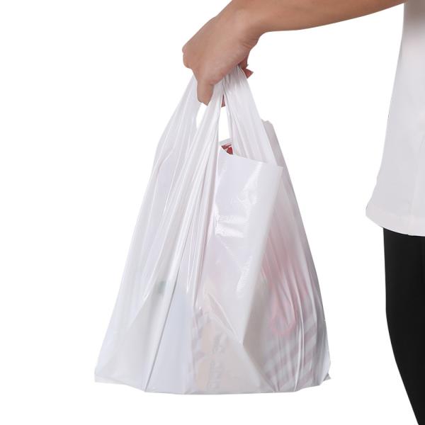 Industrial Shopping HDPE T-Shirt Bag with Biodegradable Smiling Face and Heat Seal Handle