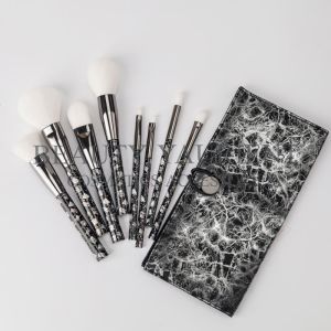 SA8000 17.8cm Private Label Makeup Brushes Tools With Heat Transfer Plastic